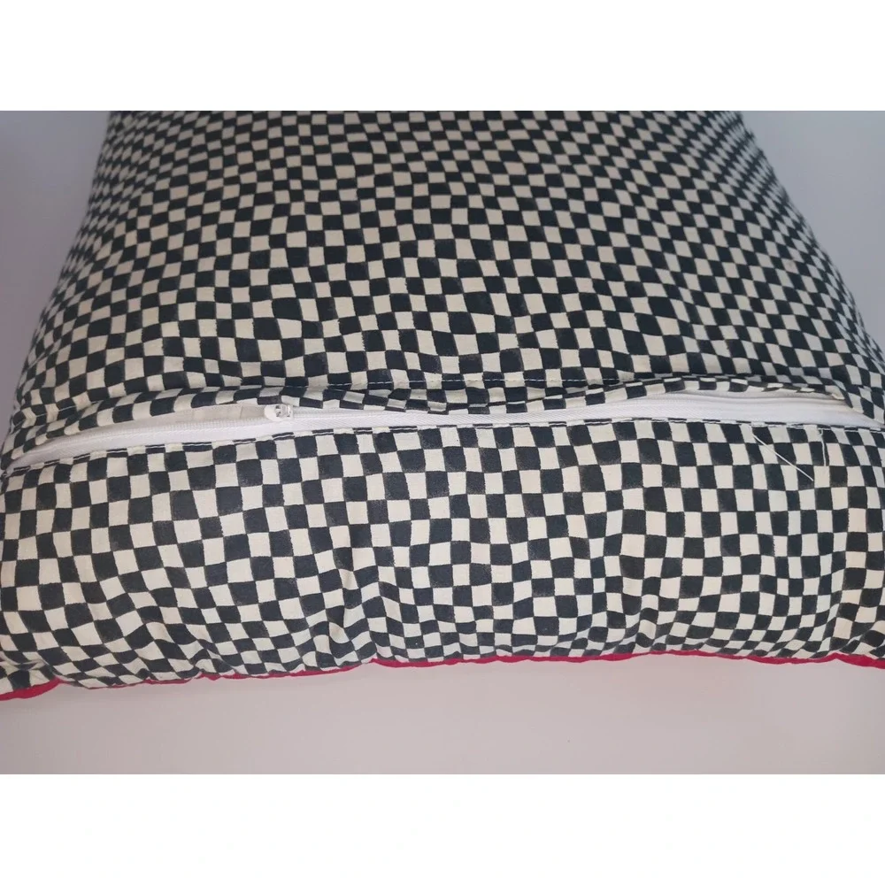 🏁Antique Race Car Pillow Quilt Checkered‎ Back 15